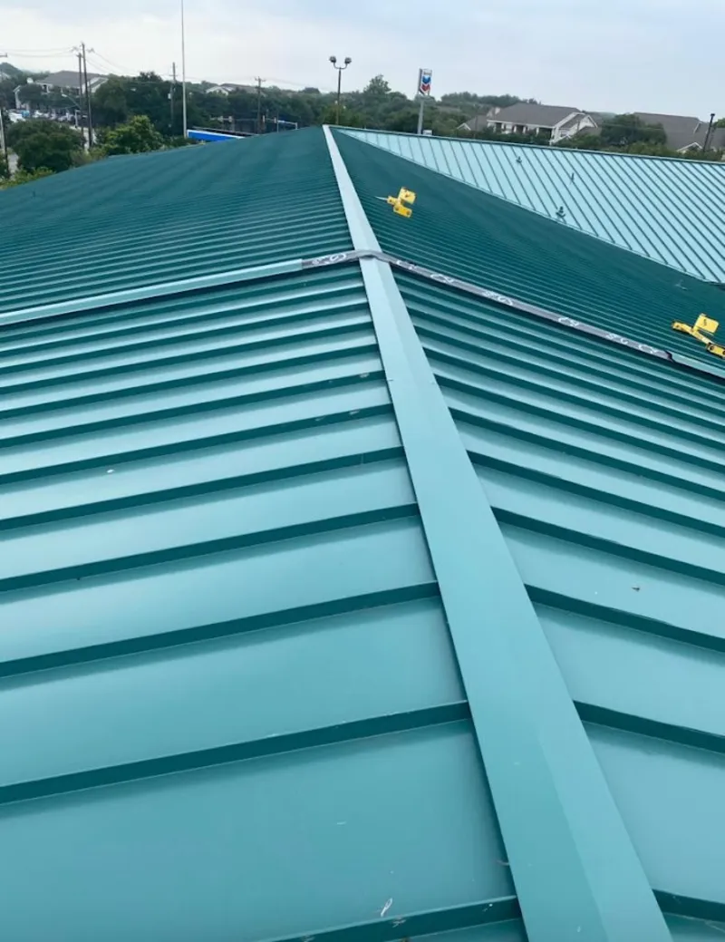 Green commercial metal roof ridge and valley for Metal Roof Repair in Port Huron